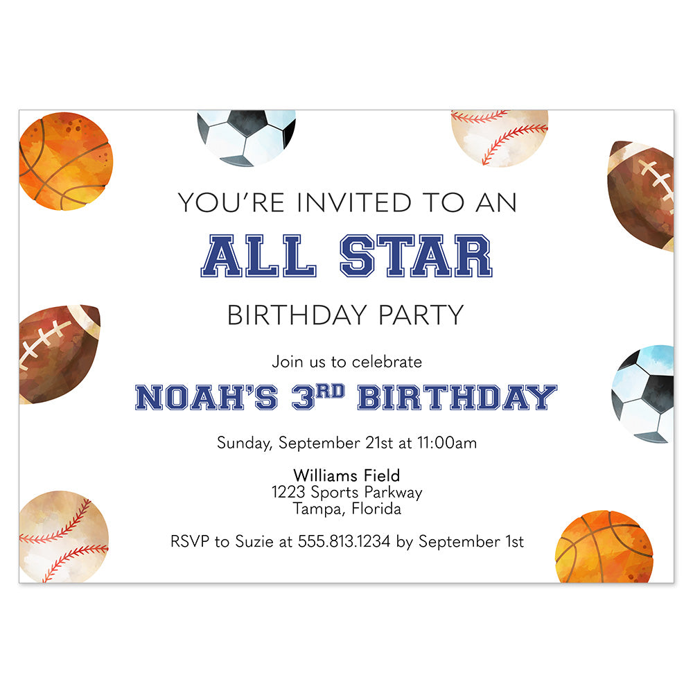 All Star Baby Shower Invitation