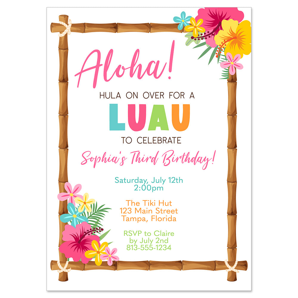 Aloha Birthday Party Invitation