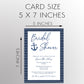 Anchored in Love Bridal Shower Invitation