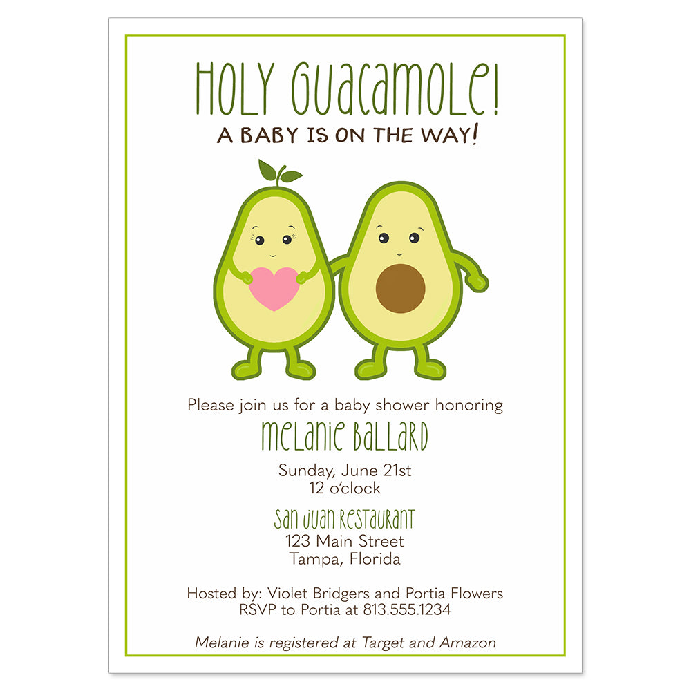Avocado Baby Shower Invitation