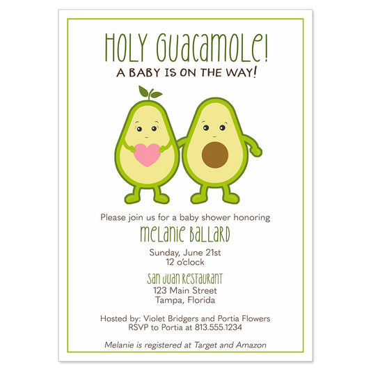 Avocado Baby Shower Invitation