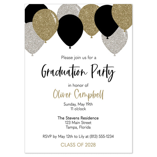 Balloon Graduation Invitation