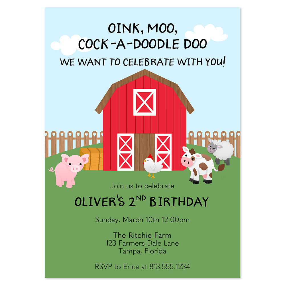 Barnyard Birthday Party Invitation