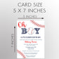 Baseball Baby Shower Invitation