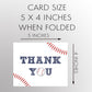Baseball Thank You Card