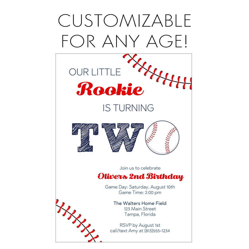 Baseball Birthday Party Invitation