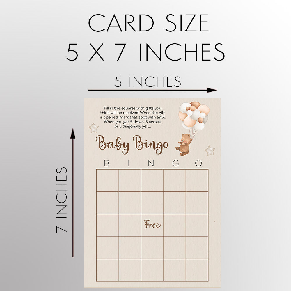 Bearly Wait Baby Shower Bingo Card