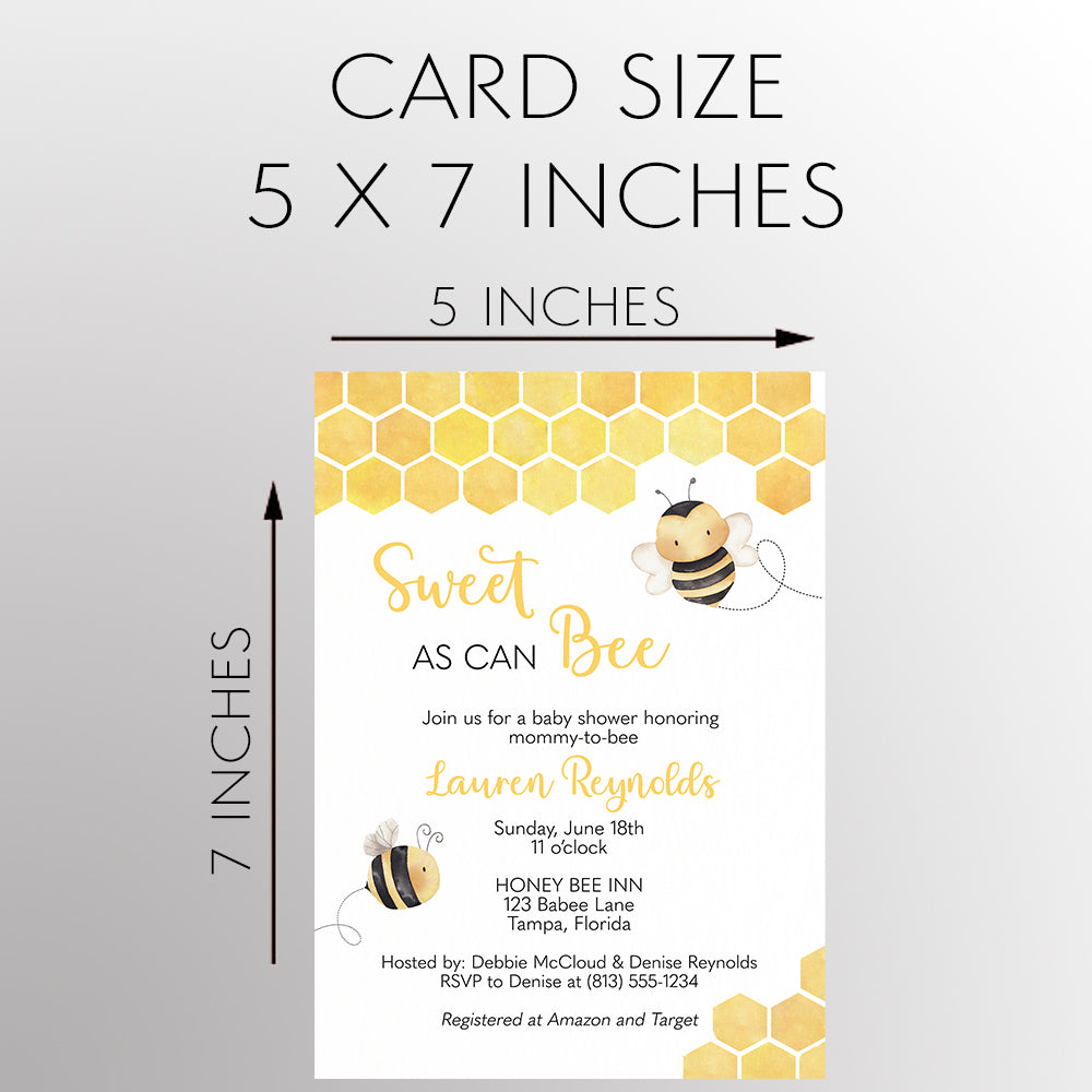 Honeybee Baby Shower Invitation