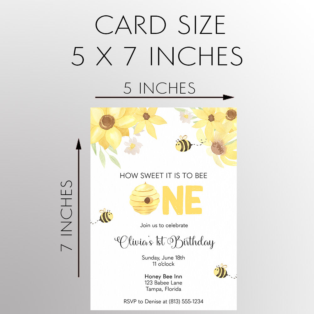 Bee Birthday Party Invitation