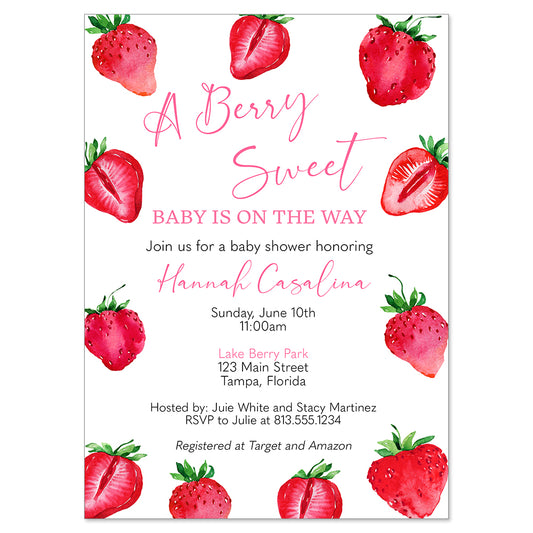 Strawberry Baby Shower Invitation