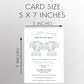 Twin Elephant Baby Shower Invitation