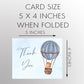 Hot Air Balloon Thank You Card