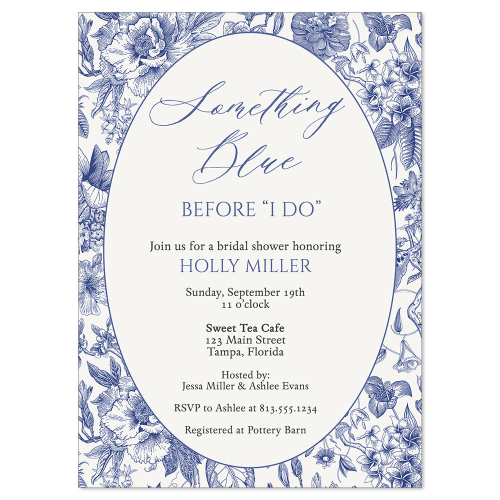 Something Blue Bridal Shower Invitation – The Invite Lady
