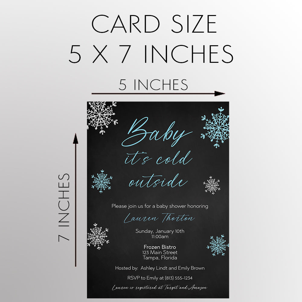 Baby It's Cold Outside Chalkboard Baby Shower Invitation