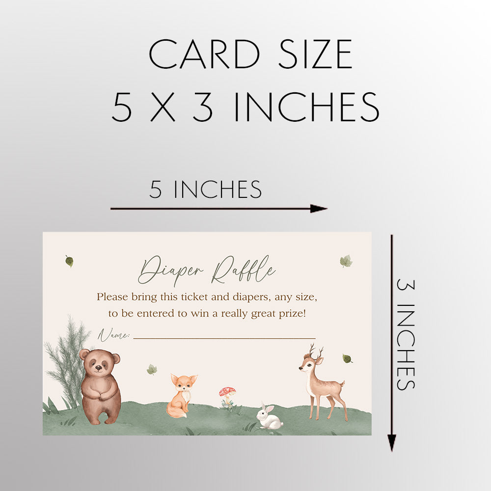 Boho Woodland Diaper Raffle Ticket