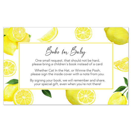 Lemon Squeeze Baby Shower Book Insert