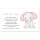 Watercolor Elephant Baby Shower Book Insert Card