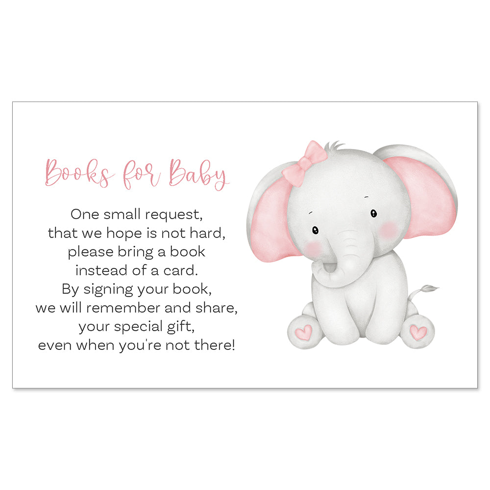 Watercolor Elephant Baby Shower Book Insert Card
