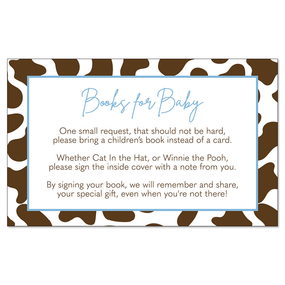 Cowboy Baby Shower Bring a Book Insert