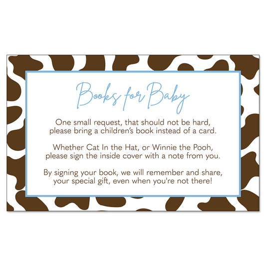 Cowboy Baby Shower Bring a Book Insert