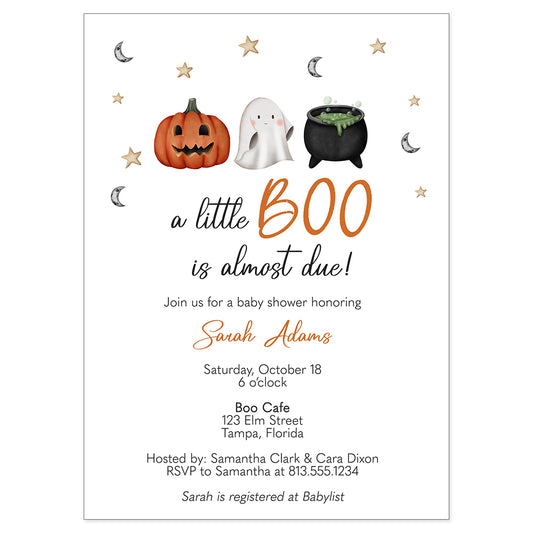 Little Boo  Baby Shower Invitation