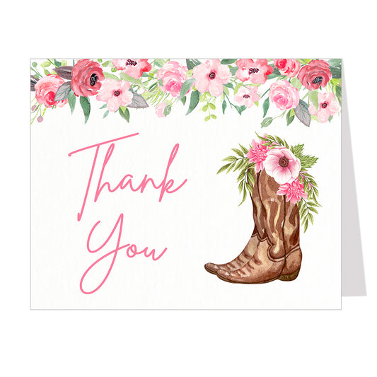 Cowboy Boots Bridal Shower Thank You Card
