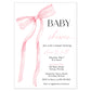 Pink Bow Baby Shower Invitation