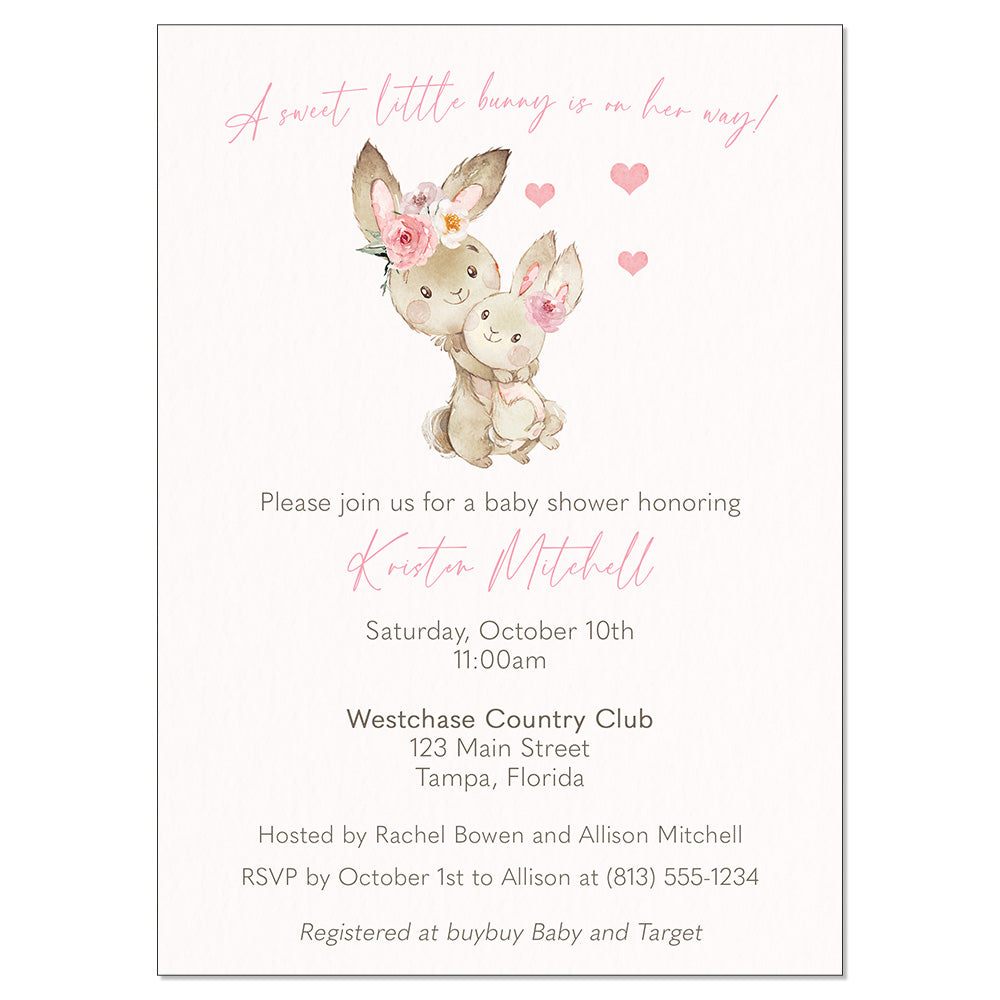 Mommy And Me Bunnies Invitation