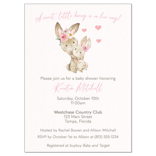 Mommy And Me Bunnies Invitation