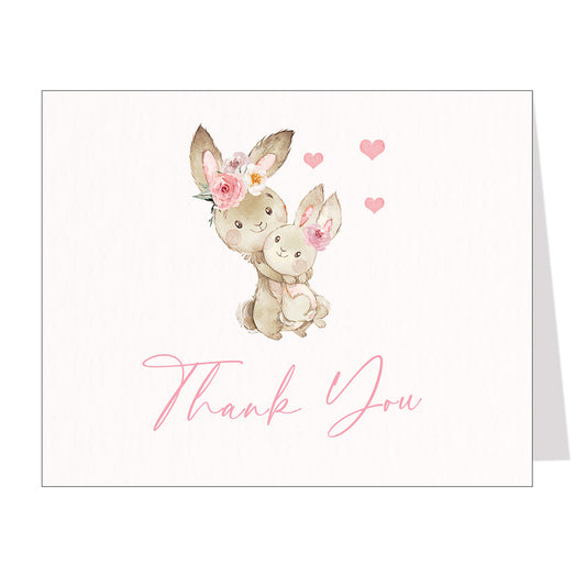 Mommy And Me Bunnies Thank You Card