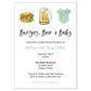 Burgers Beer and Baby Baby Shower Invitation