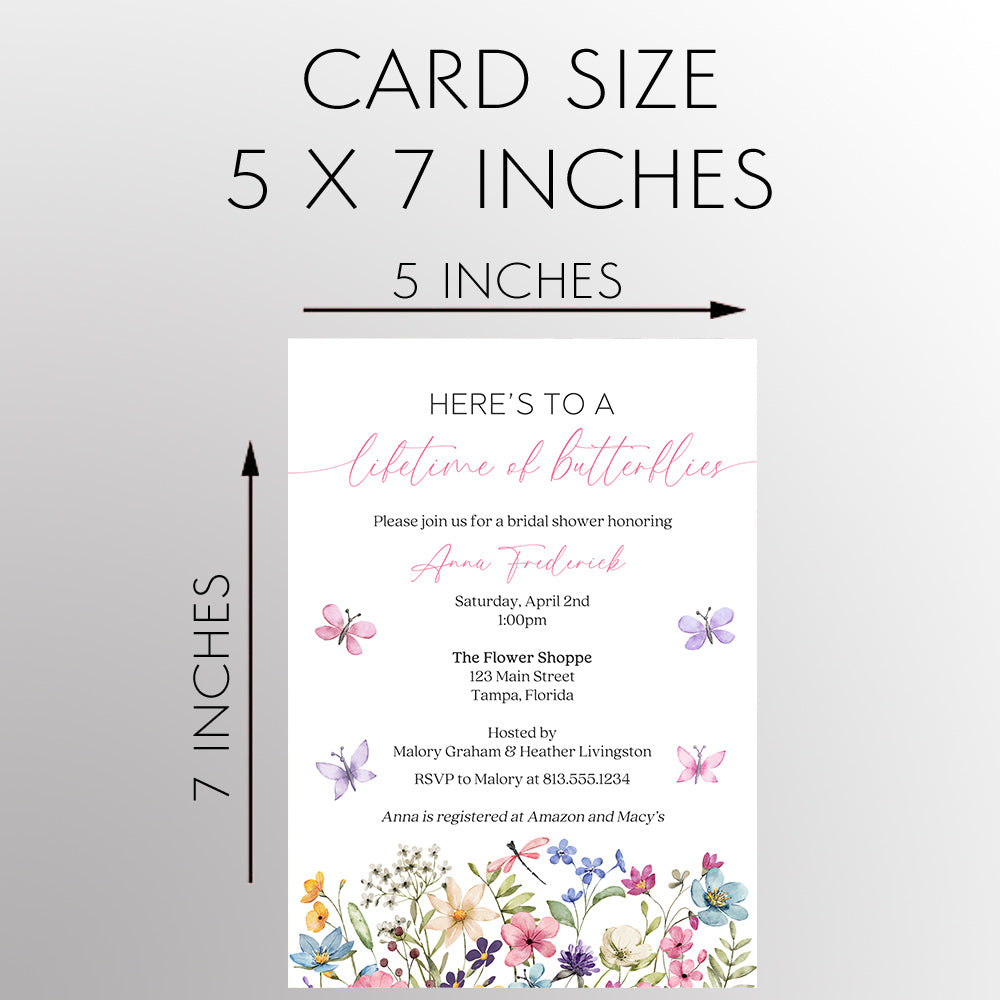 Butterfly Kisses Bridal Shower Invitation