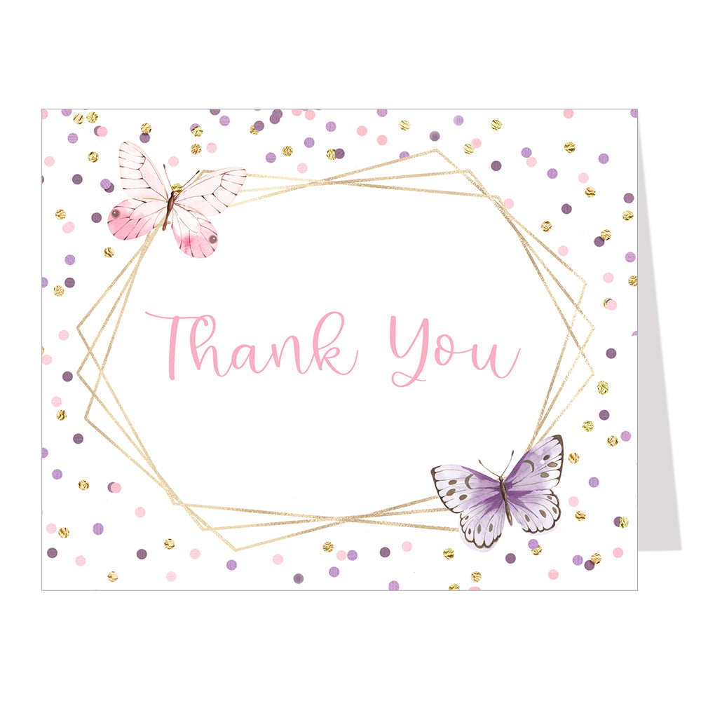 Butterfly Baby Shower Thank You Card