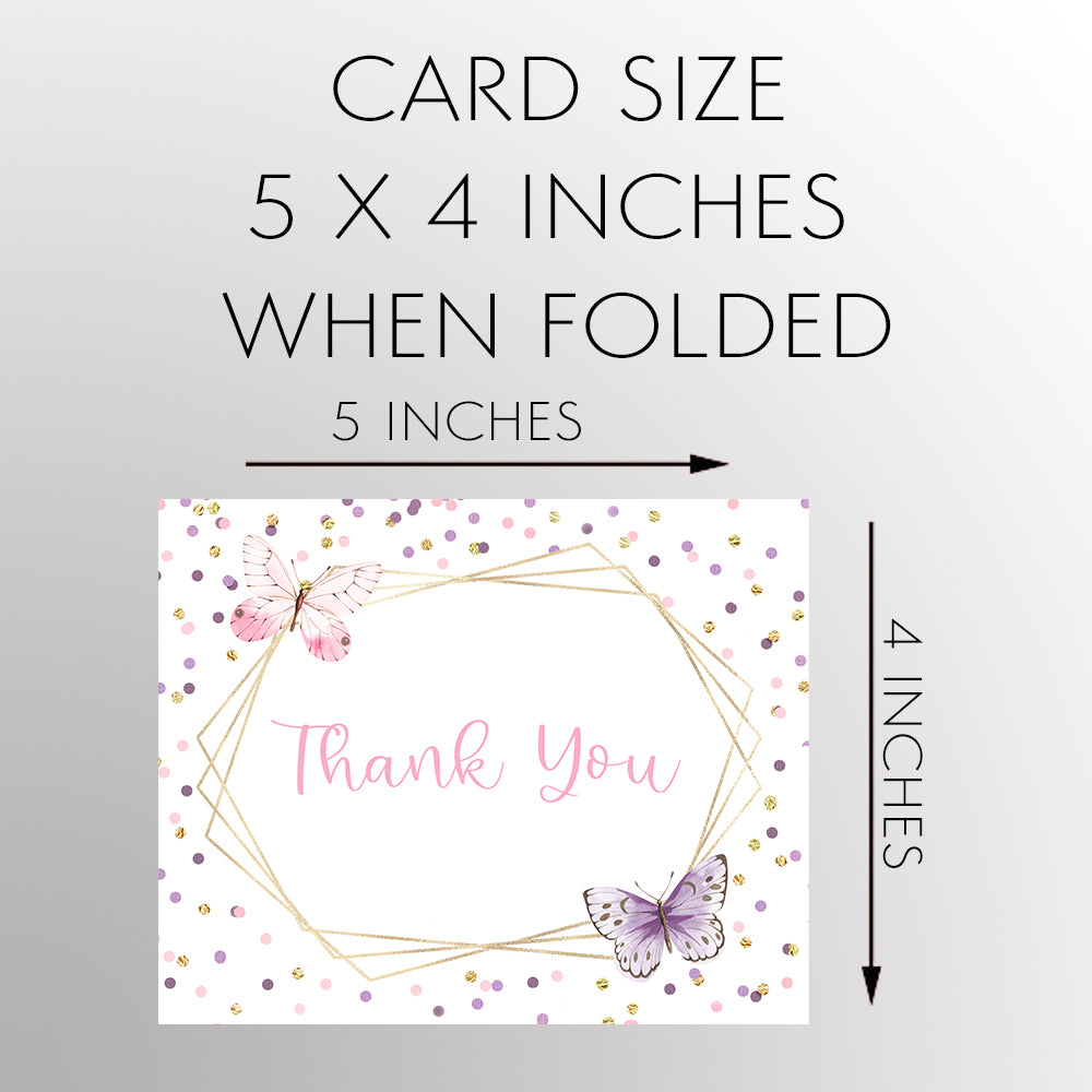 Butterfly Baby Shower Thank You Card