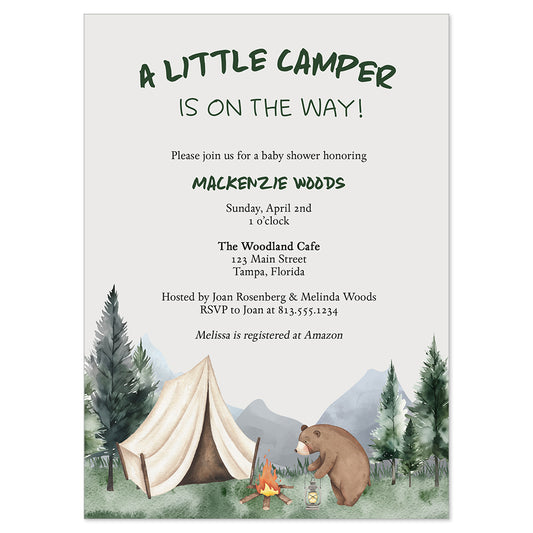 Little Camper Baby Shower Invitation