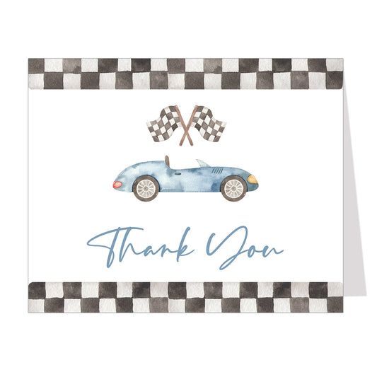 Race Car Baby Shower Thank You Card