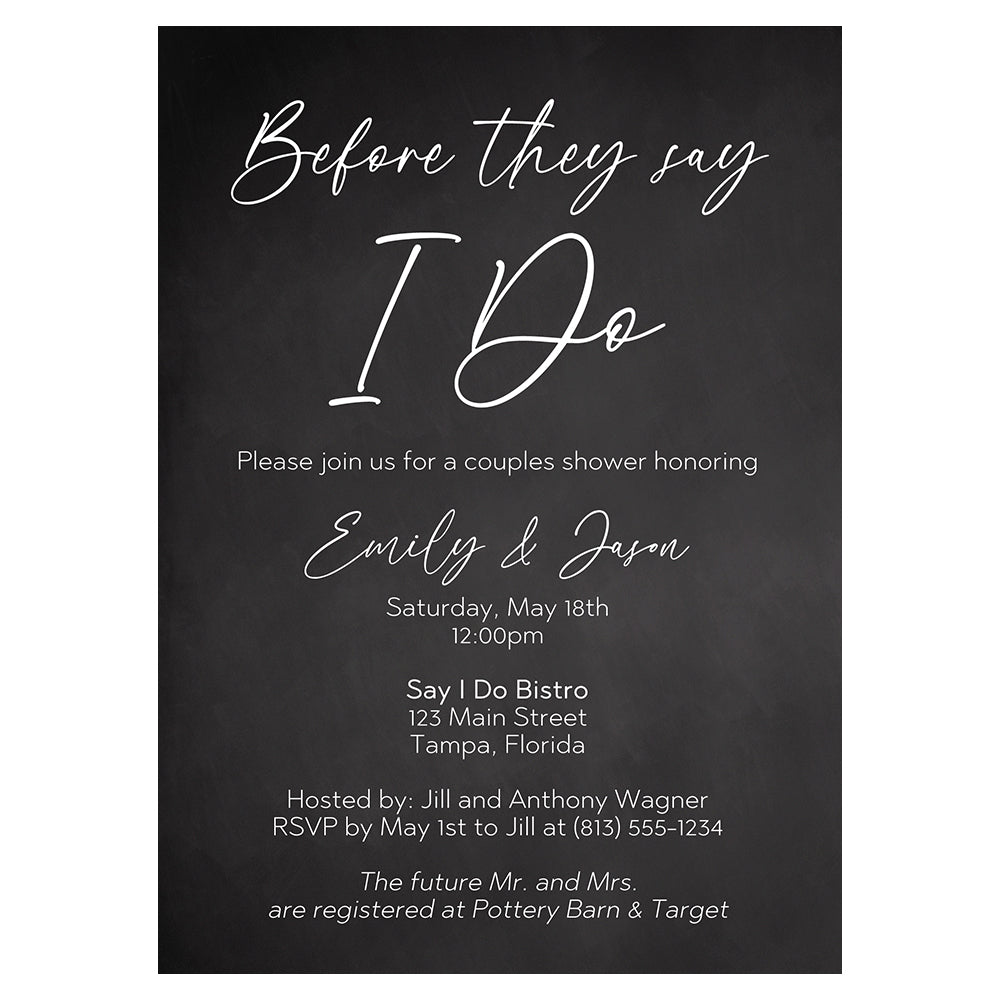 Chalk It Up to Love Couples Shower Invitation