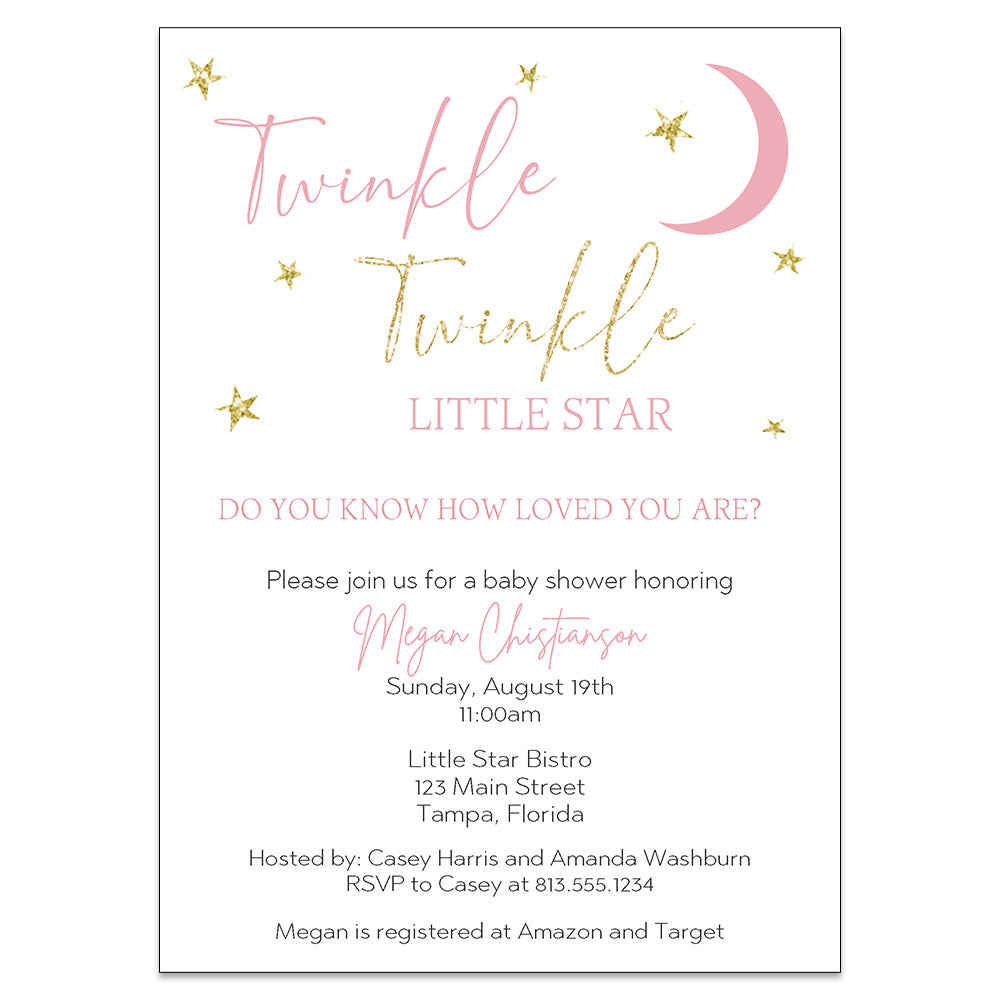 Confetti Twinkle Star Baby Shower Invitation