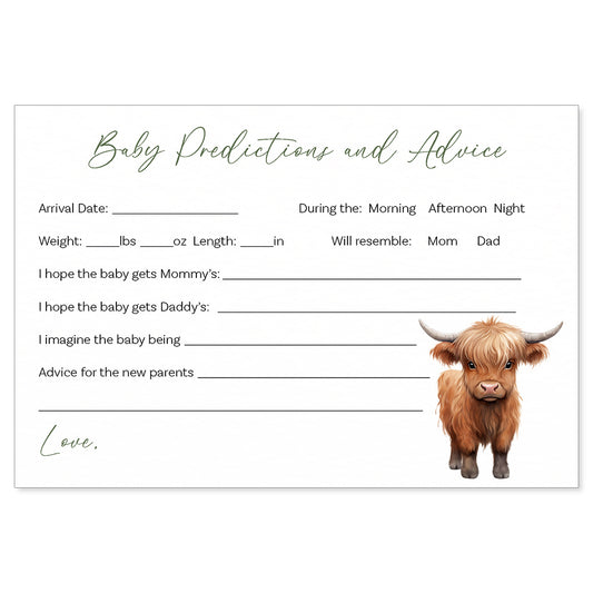 Highland Cow Predictions and Advice Card