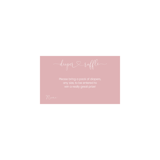 Hello Baby Girl Diaper Raffle Ticket