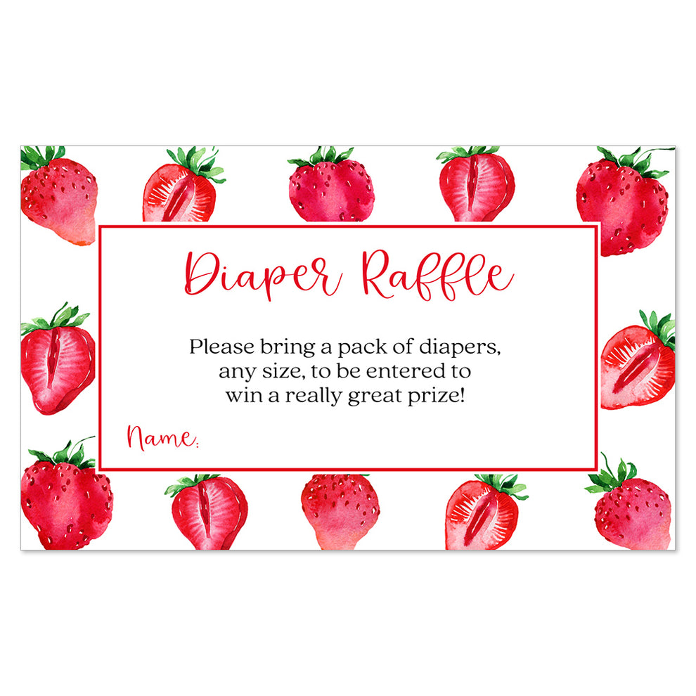 Strawberry Diaper Raffle Ticket – The Invite Lady