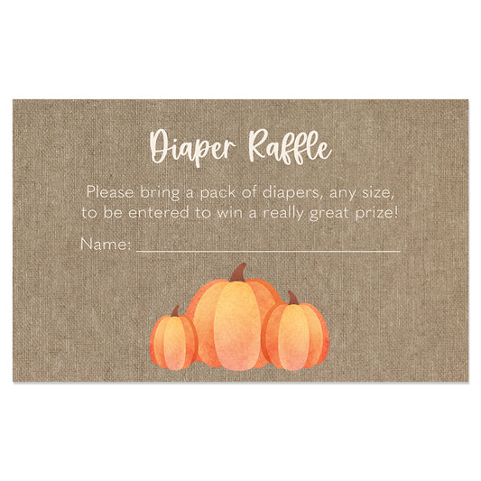 Burlap Pumpkin Diaper Raffle Ticket