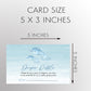 Watercolor Narwhal Blue Diaper Raffle Ticket
