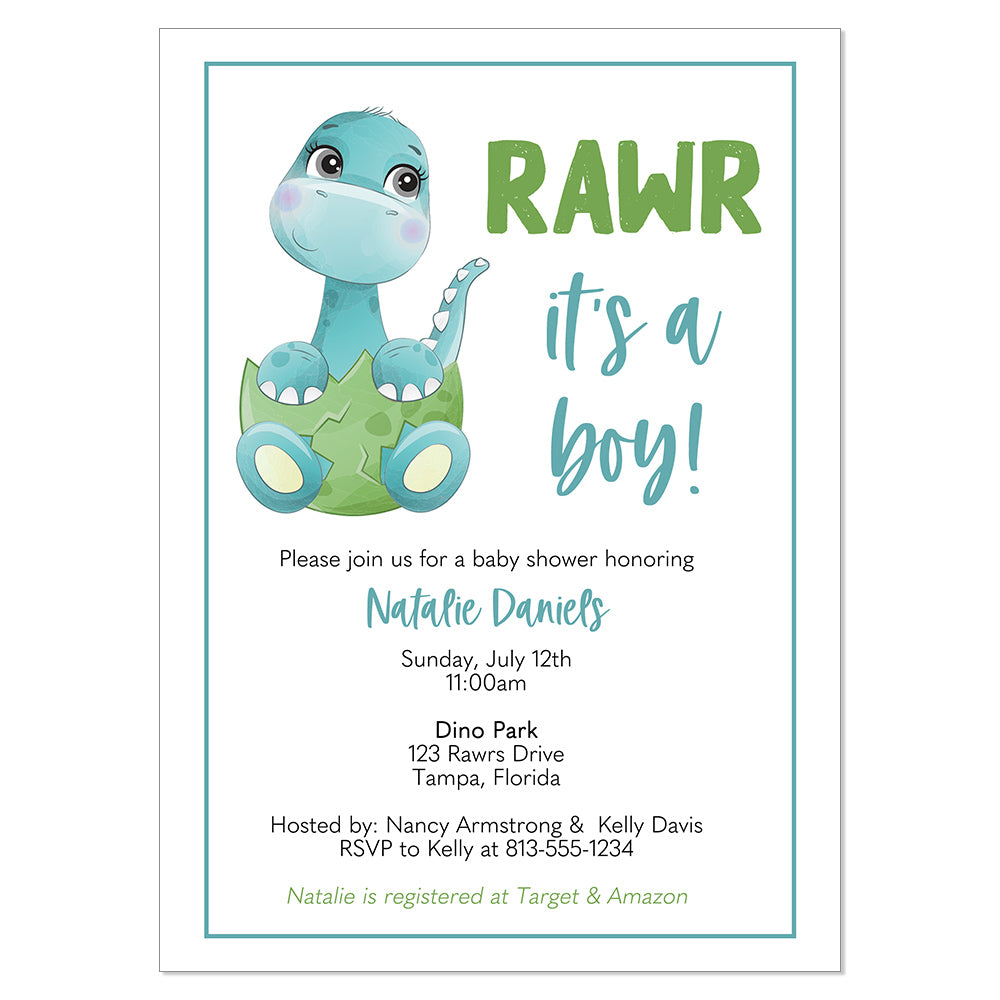 Dinosaur Egg Baby Shower Invitation