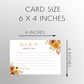 Fall in Love Bridal Shower Advice Card