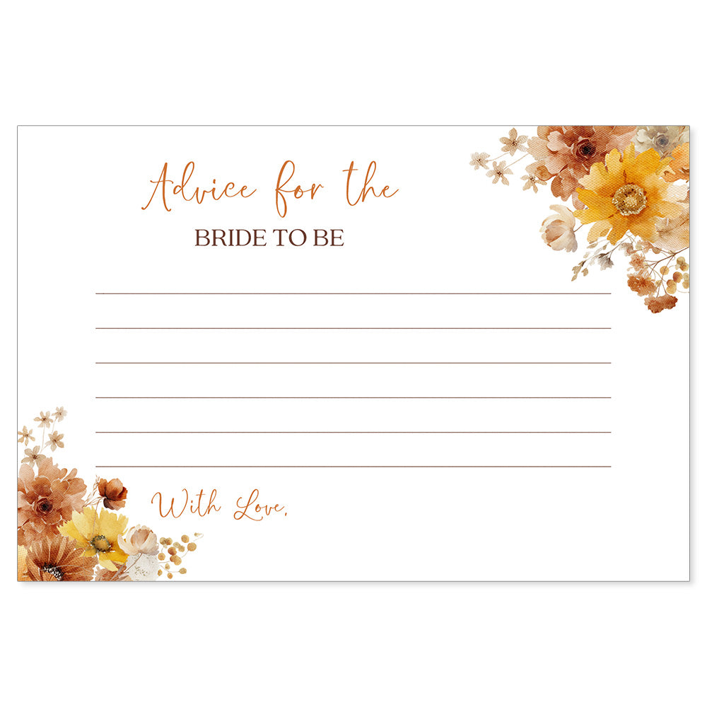 Fall in Love Bridal Shower Advice Card