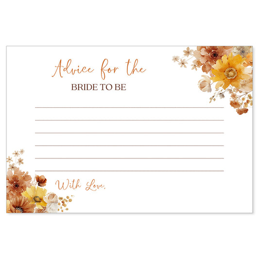 Fall in Love Bridal Shower Advice Card