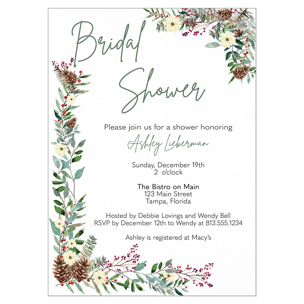 Winter Wonderland Bridal Shower Invitation