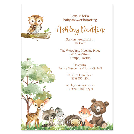 Forest Friends Baby Shower Invitation