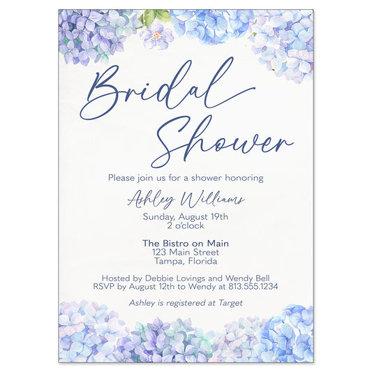 Hydrangea Bridal Shower Invitation